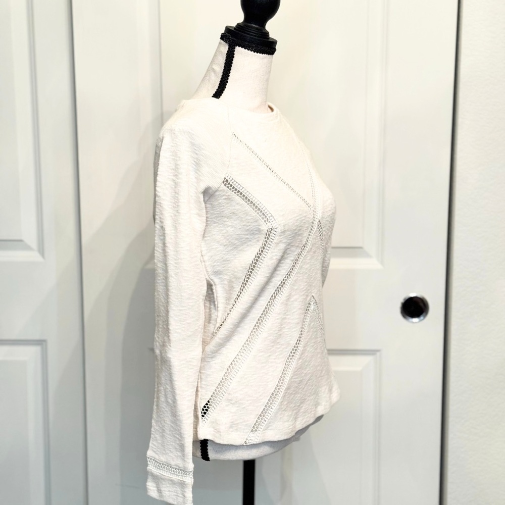 New Anthropologie Cream Ivory Knit Long Sleeve Top by James Coviello, Size XS - Picture 3 of 4